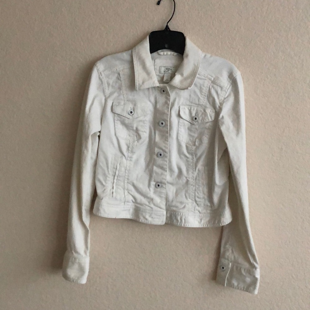 Loft White Denim Jacket